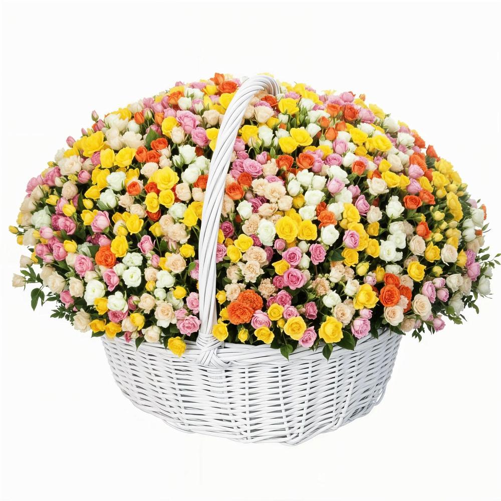 Премиум корзина Кустовых Роз в Киренске Премиум букет из: Розы в Киренске