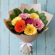 Букет яркий день в Киренске Букет цветов из:  Герберы в Киренске