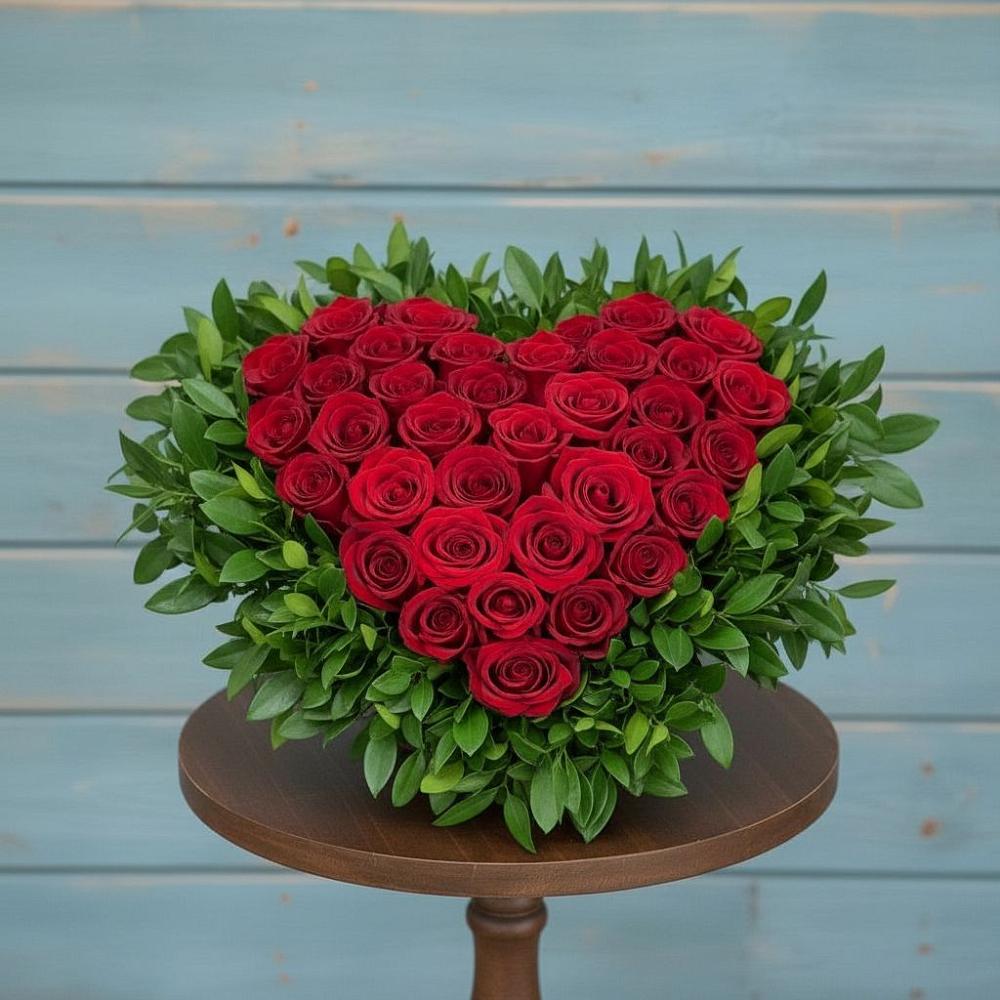 Цветочная композиция из Розы в виде сердца в Киренске