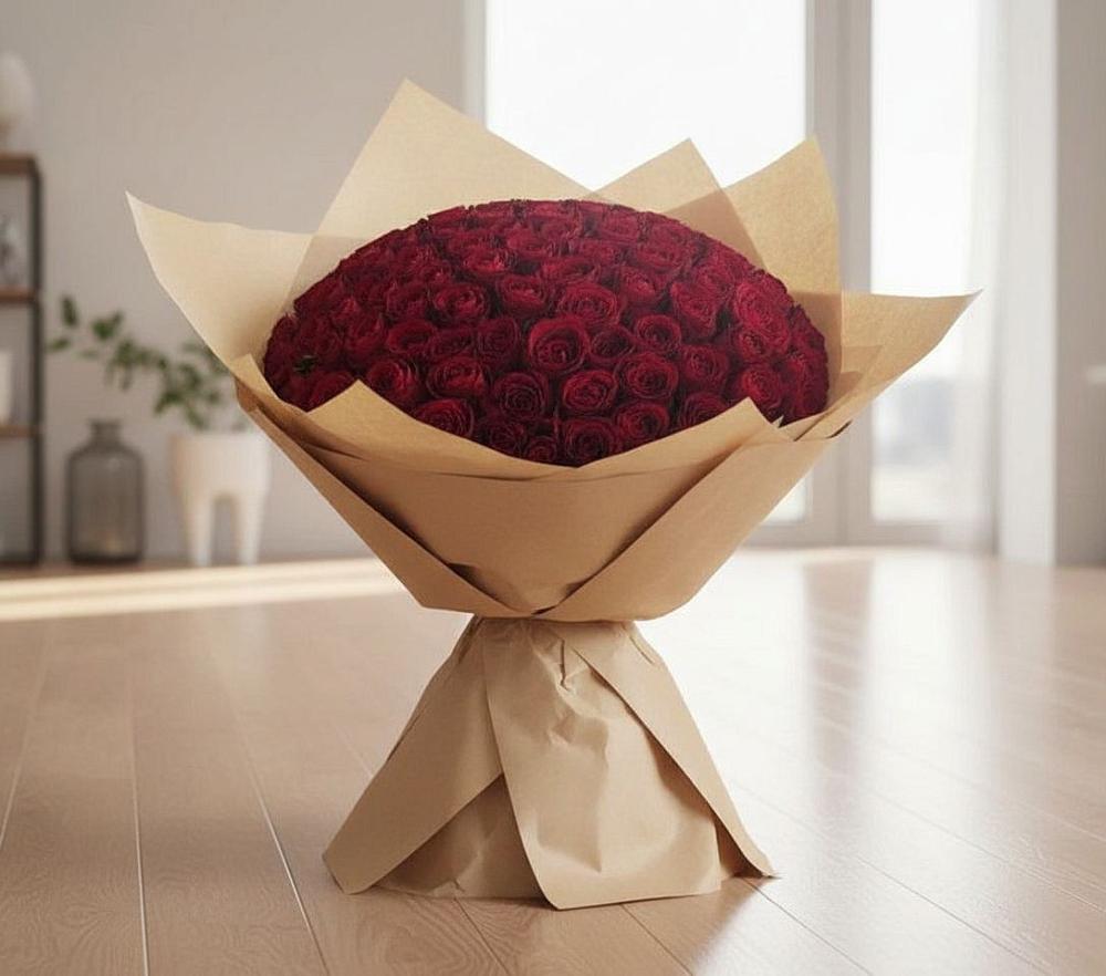 Букет 101 Красная роза в Киренске